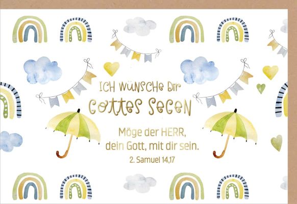 Faltkarte "Gottes Segen/Regenschirme"