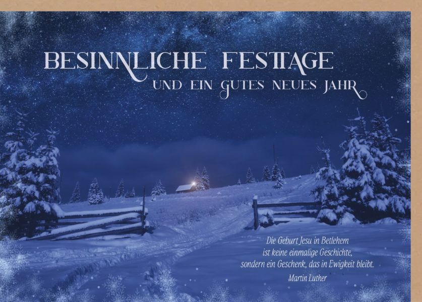 Faltkarte "Besinnliche Festtage"