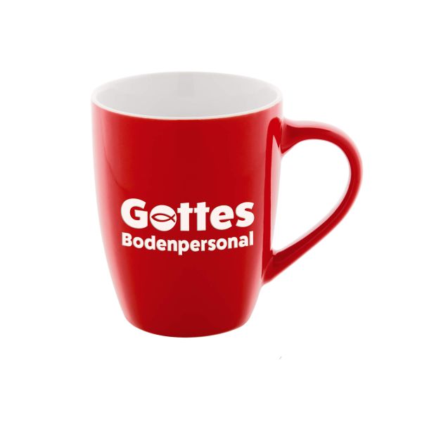 Tasse "Gottes Bodenpersonal" - rot