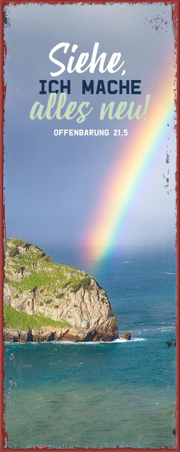Jahreslosung 2026 - Metallschild lang "Regenbogen"