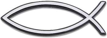 Reliefaufkleber "Fisch" - 7 cm silber
