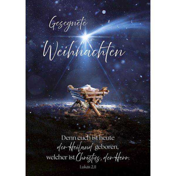 Postkarten: Gesegnete Weihnachten - Lk.2,11, 4 Stück