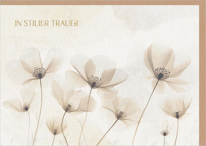 Faltkarte "In stiller Trauer", veredelt