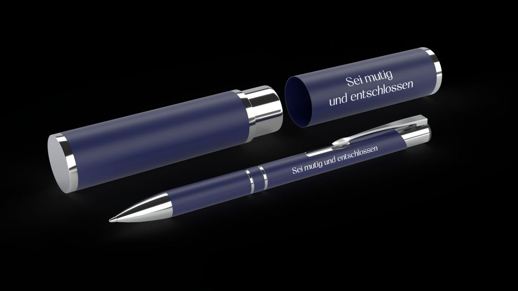 Kugelschreiber im Etui - Sei mutig und entschlossen