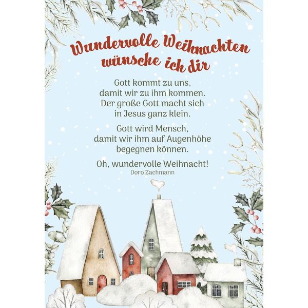 Postkarten: Wundervolle Weihnachten, 4 Stück