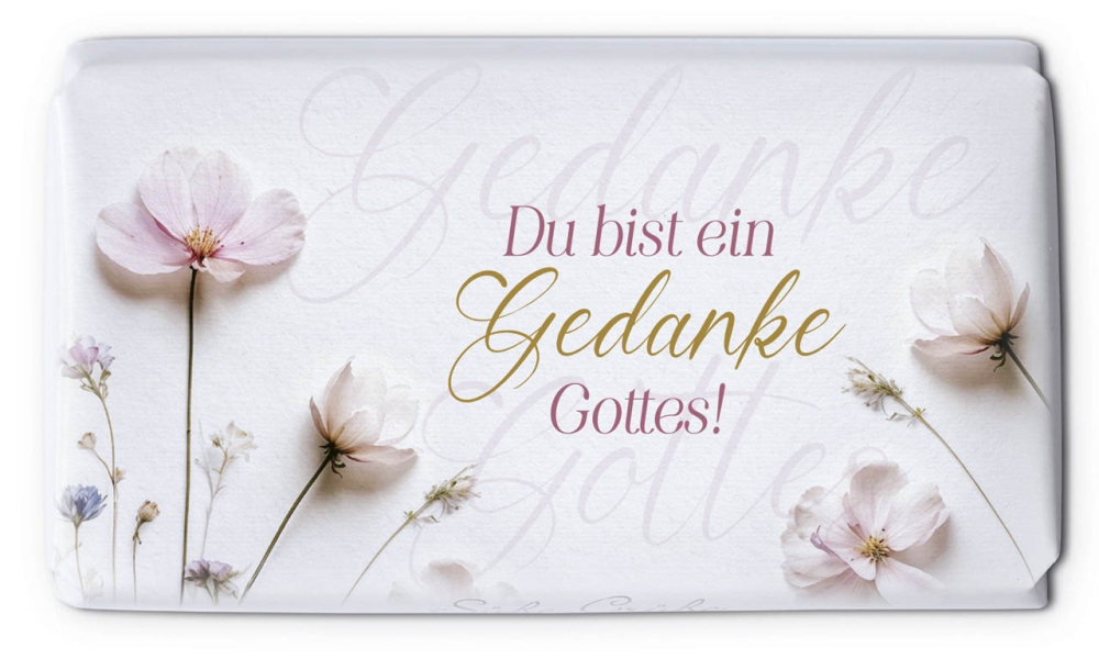 Schokoladengrüsse "Du bist ein Gedanke Gottes!" (40g)