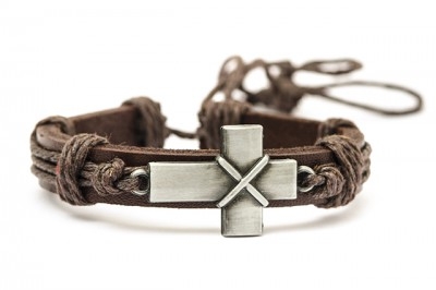 Leder-Armband Kreuz
