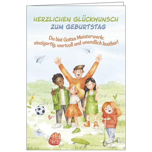 Faltkarte: Herzlichen Glückwunsch z. Geburtstag - Kinder
