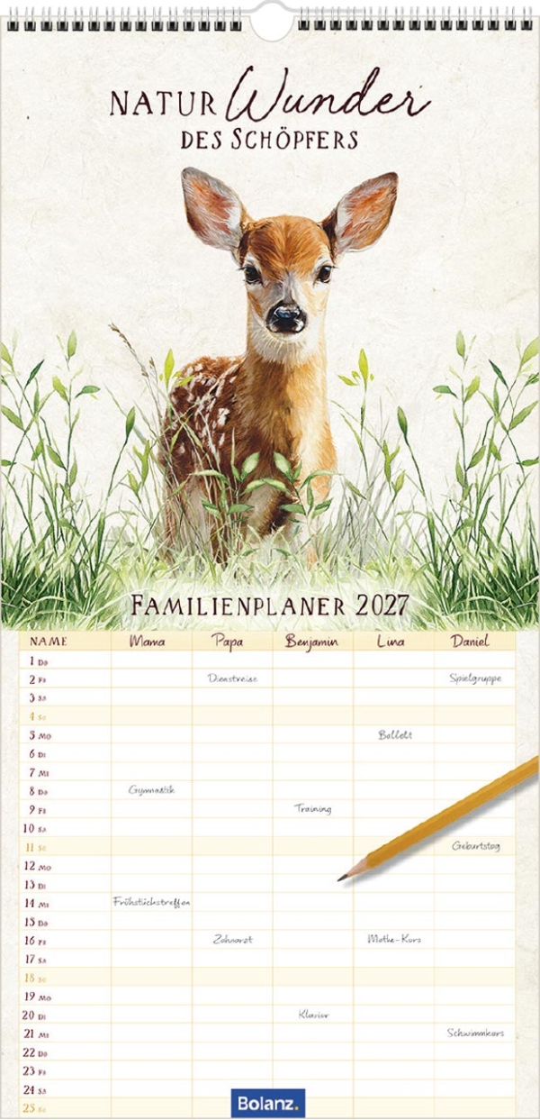 NaturWunder des Schöpfers 2027 - Familienplaner