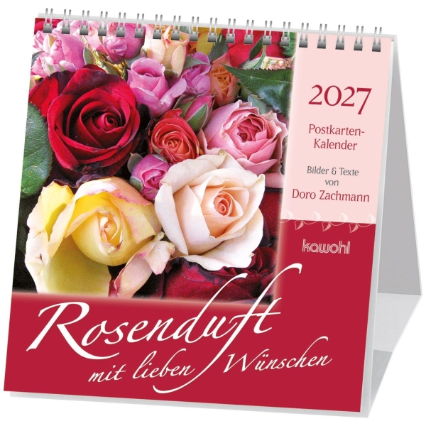 Rosenduft mit lieben Wünschen 2027 - Postkartenkalender