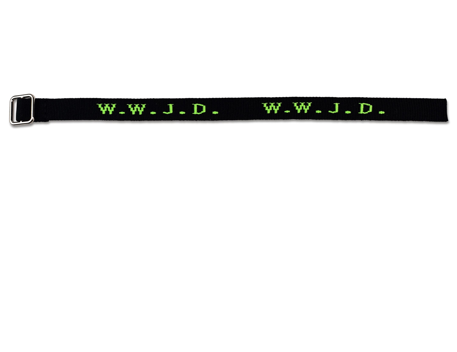 Armband WWJD schwarz-neon-grün