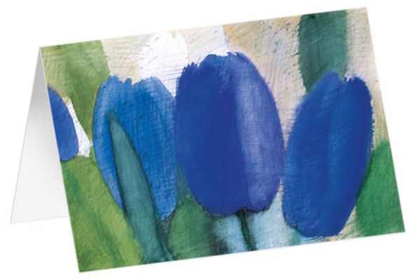 Kunstkarten "Blaue Tulpen" - 5 Stück