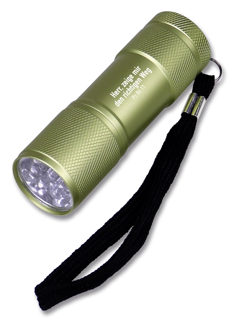 LED-Taschenlampe "Herr, zeige mir den richtigen Weg" - grün