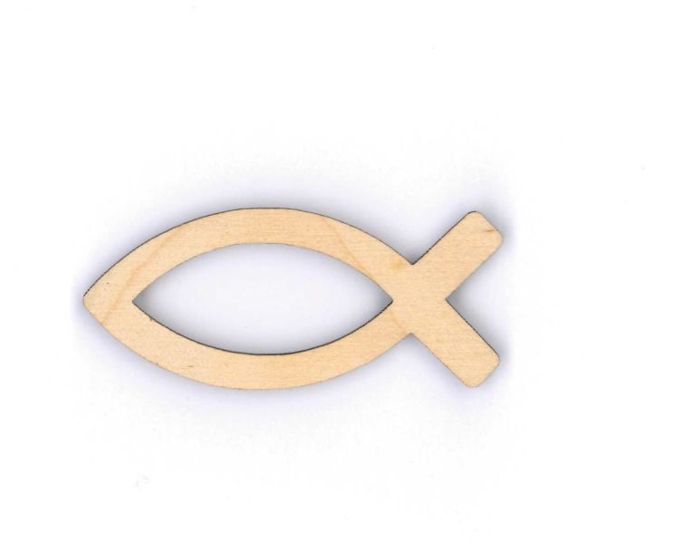 Ichthys Deko-Fisch aus Holz