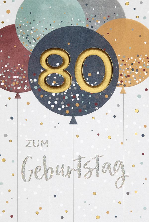 Faltkarte 80 "Zum Geburtstag"