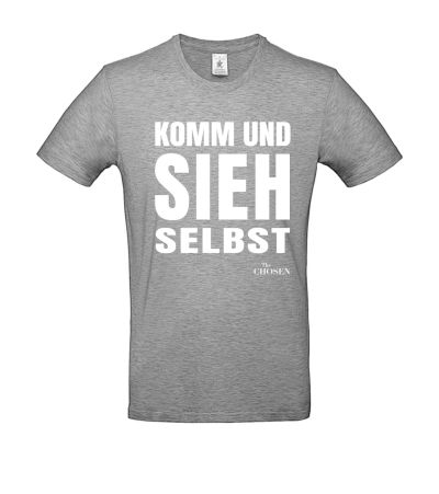T-Shirt "Komm u.sieh selbst" hellgrau, L