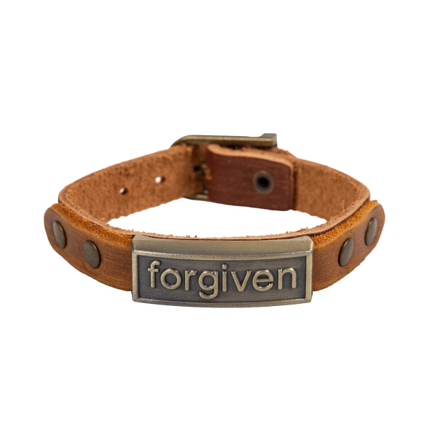 Leder-Armband "forgiven" - braun