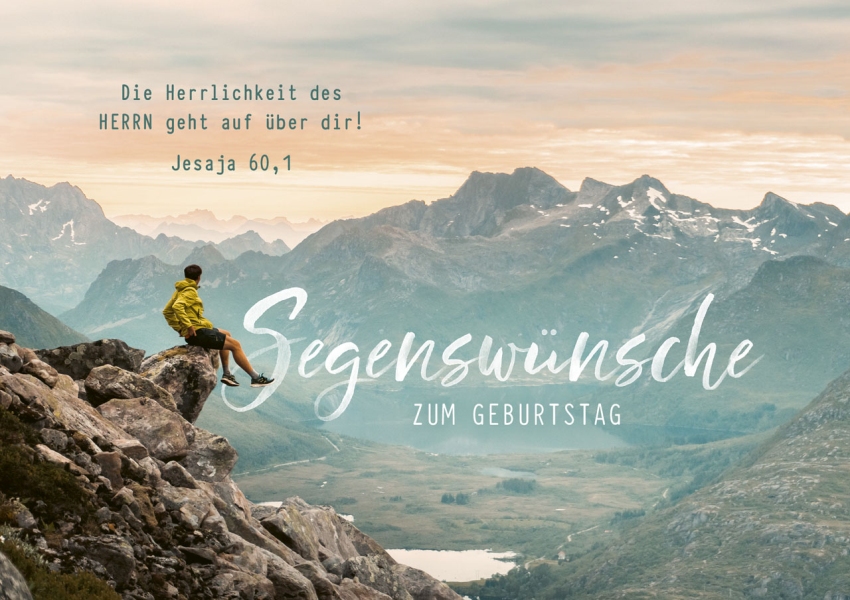 Faltkarte "Segenswünsche zum Geburtstag" - Bergpanorama