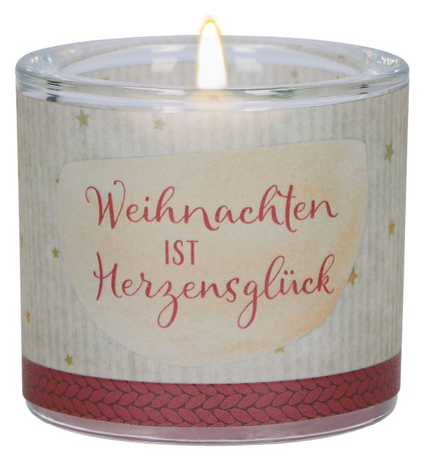 Windlicht LichtMomente "Weihnachten ist Herzensglück"