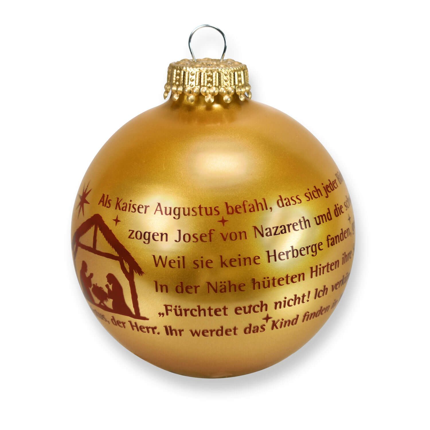 Christbaumkugel - Weihnachtsgeschichte gold