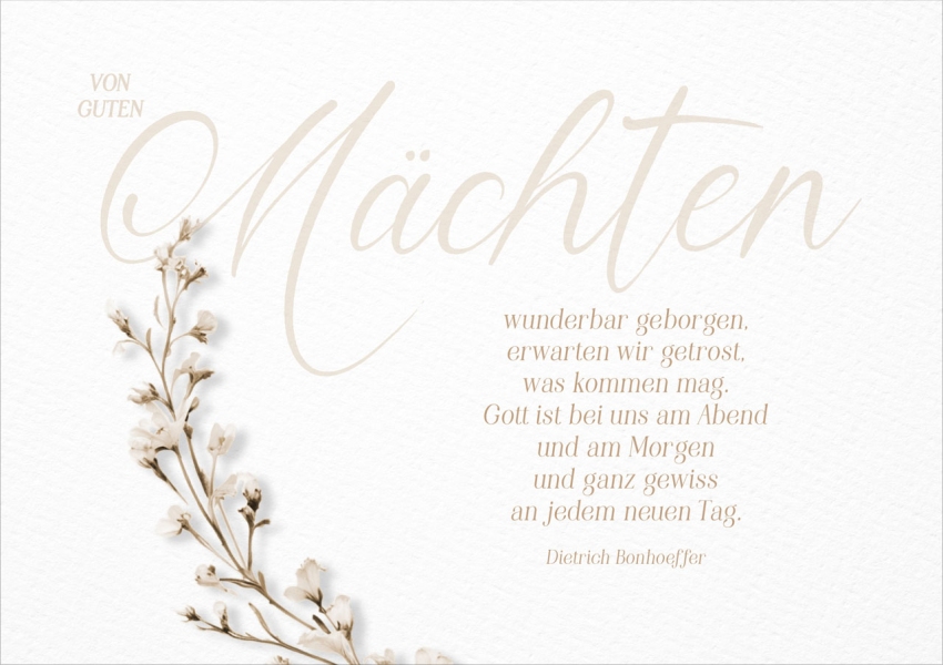 Faltkarte Trauer "Dietrich Bonhoeffer"