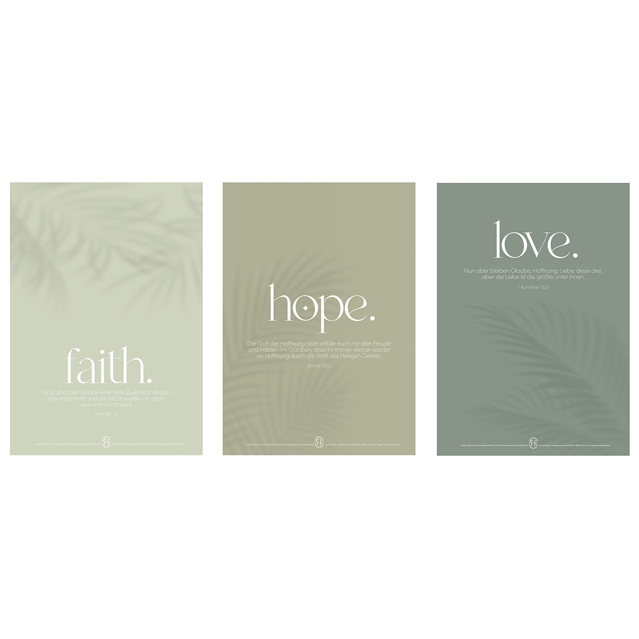 Poster-Set A4: faith.hope.love.