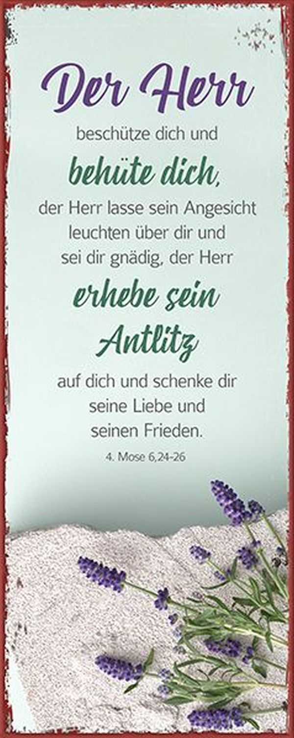 Metallschild lang - Der Herr beschütze dich